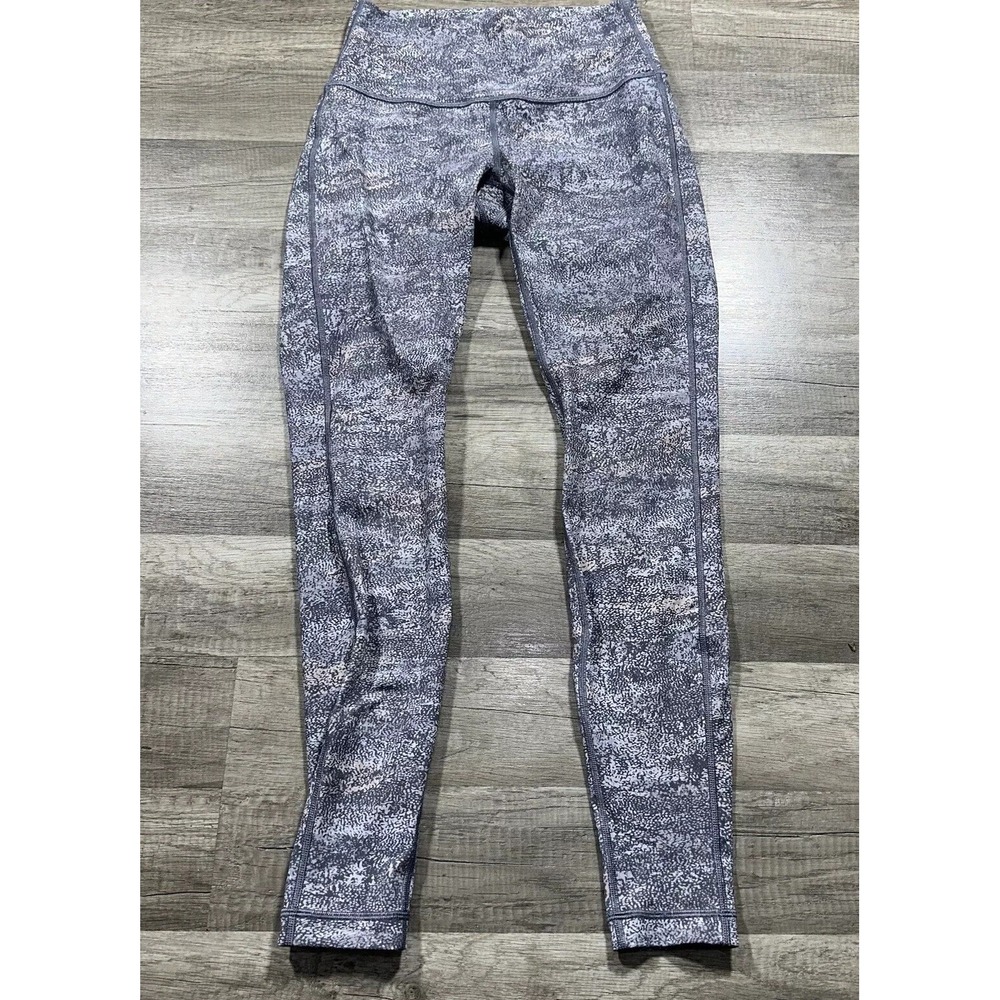 Lululemon Wunder Under Leggings Women's Size 6 Vista Alpine White Bottoms 28"‎